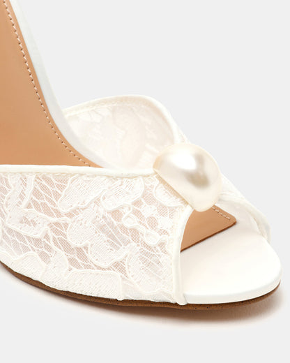 PRIYA Pearl White Lace Mule Women's Heel Steve Madden WHITE LACE