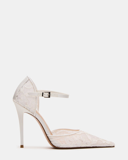 AVANT White Lace Pointed-Toe Stiletto Pump Women's Heel Steve Madden WHITE