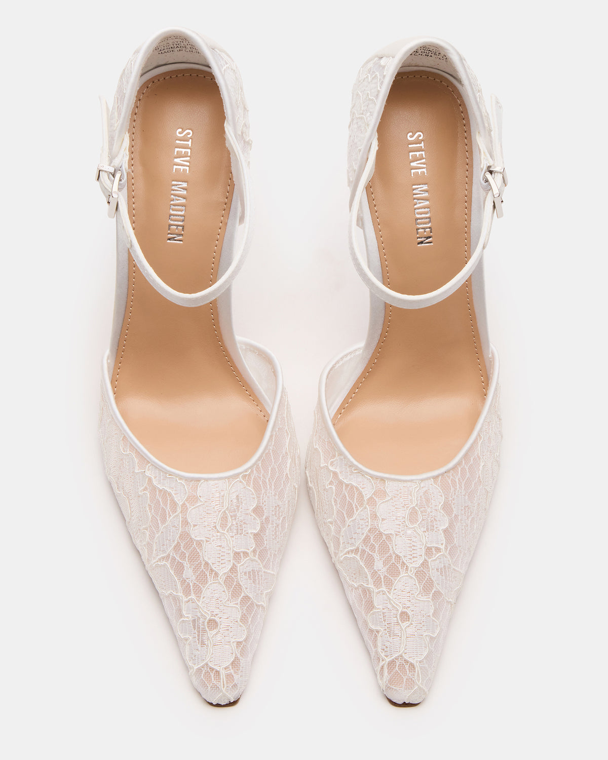 AVANT White Lace Pointed-Toe Stiletto Pump Women's Heel Steve Madden WHITE