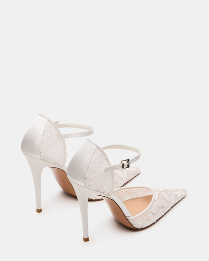 AVANT White Lace Pointed-Toe Stiletto Pump Women's Heel Steve Madden WHITE