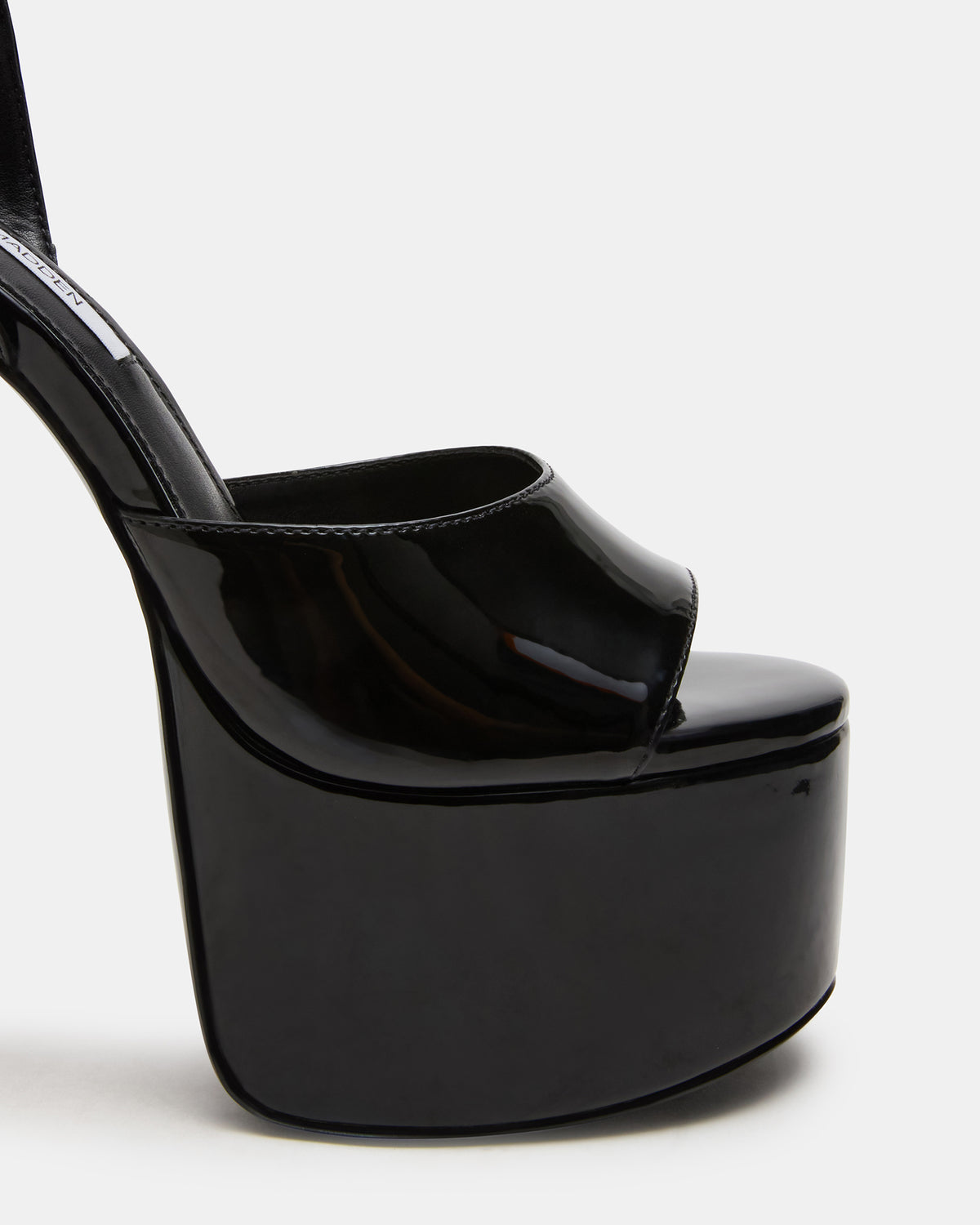 OLYSSIA Black Platform Stiletto Ankle Strap Women's Heel Steve Madden BLACK