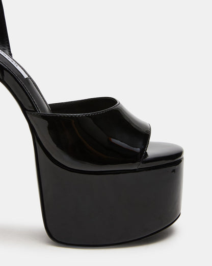 OLYSSIA Black Platform Stiletto Ankle Strap Women's Heel Steve Madden BLACK