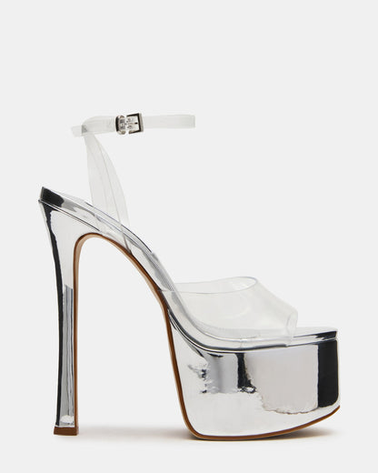 OLYSSIA Clear Platform Stiletto Ankle Strap Women's Heel Steve Madden CLEAR