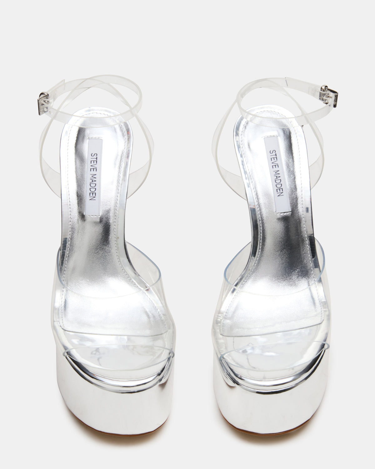 OLYSSIA Clear Platform Stiletto Ankle Strap Women's Heel Steve Madden CLEAR