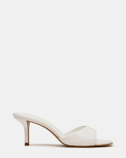 KENDRIX White Leather Mule Stiletto Women's Heel Steve Madden WHITE LEATHER