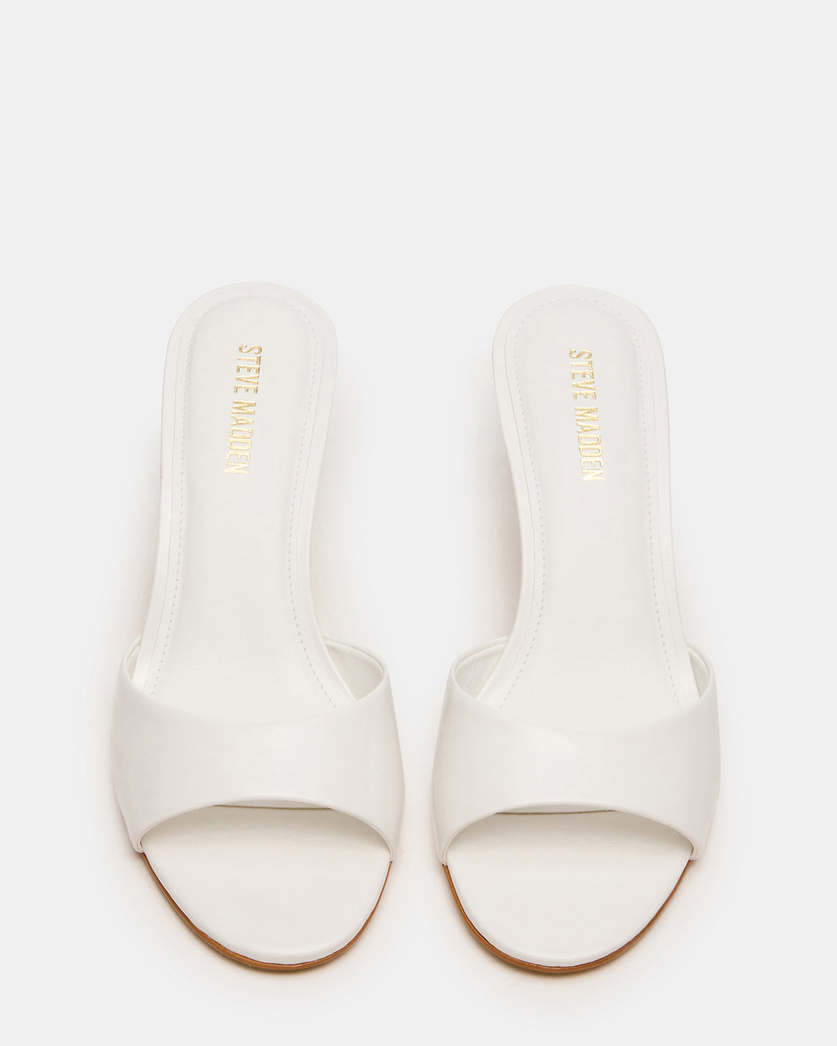 KENDRIX White Leather Mule Stiletto Women's Heel Steve Madden WHITE LEATHER