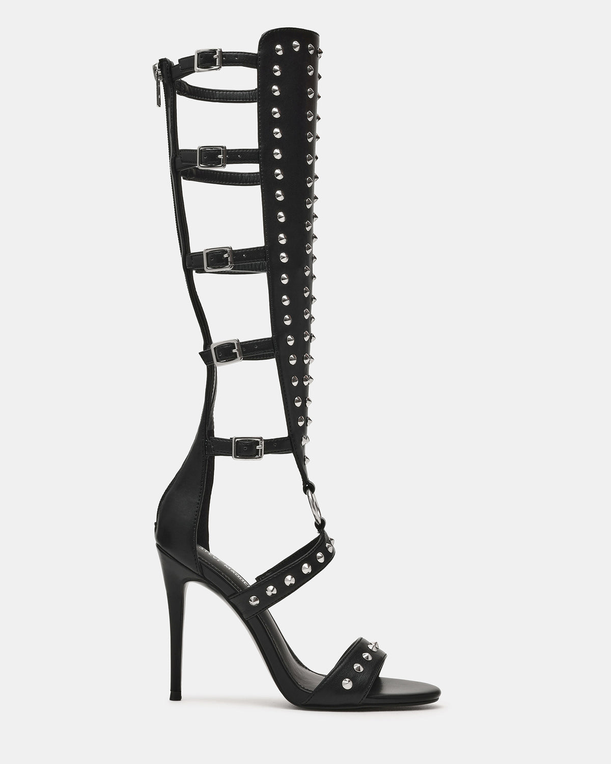 COMPOSURE Black Studs Strappy Stiletto Buckles Women's Heel Steve Madden BLACK STUDS