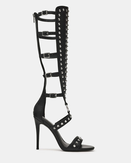 COMPOSURE Black Studs Strappy Stiletto Buckles Women's Heel Steve Madden BLACK STUDS