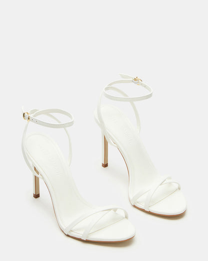 JYPSEY White Leather Strappy Stiletto Women's Heel Steve Madden WHITE LEATHER