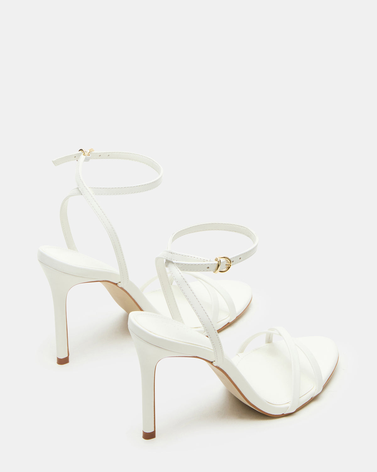 JYPSEY White Leather Strappy Stiletto Women's Heel Steve Madden WHITE LEATHER