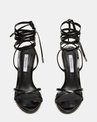 NERI Black Patent Strappy Stiletto Round-Toe Women's Heel Steve Madden BLACK PATENT