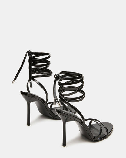 NERI Black Patent Strappy Stiletto Round-Toe Women's Heel Steve Madden BLACK PATENT