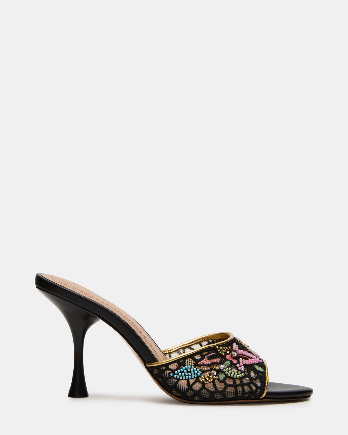 SANTI Mesh Black Multi Pointed-Toe Mule Women's Heel Steve Madden BLACK MULTI