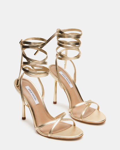 NERI Champagne Strappy Stiletto Round-Toe Women's Heel Steve Madden CHAMPAGNE
