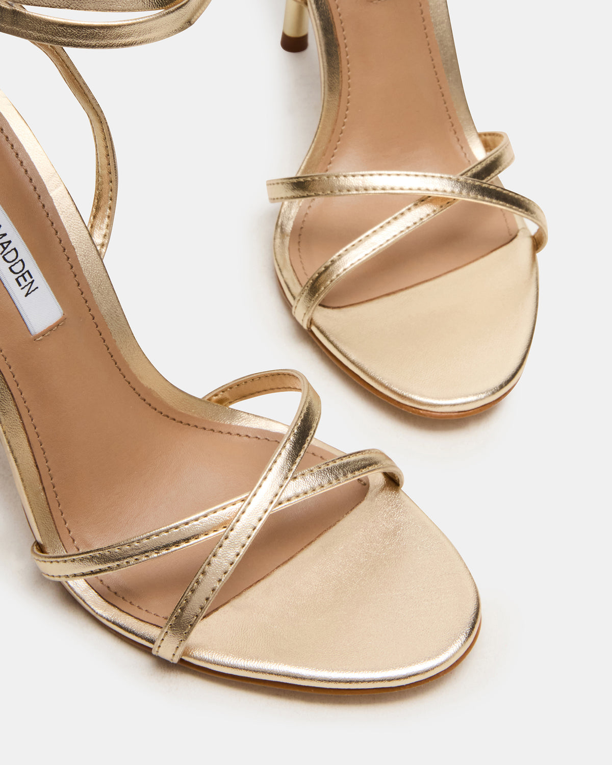 NERI Champagne Strappy Stiletto Round-Toe Women's Heel Steve Madden CHAMPAGNE