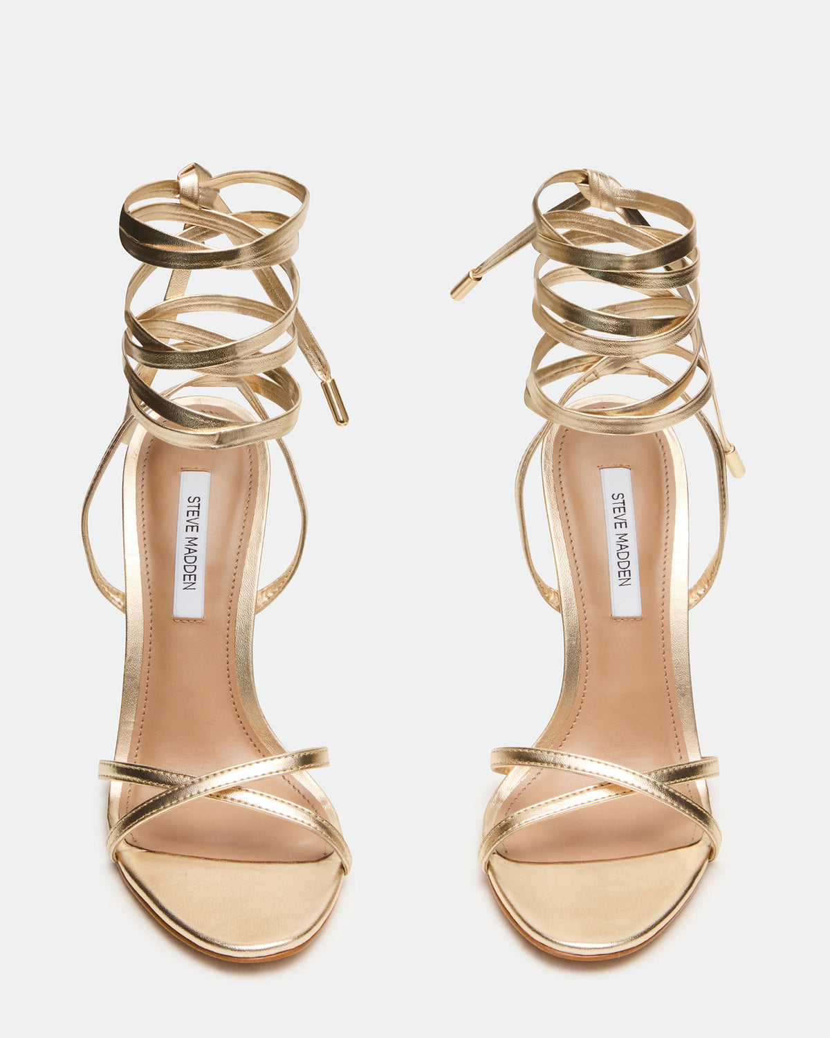 NERI Champagne Strappy Stiletto Round-Toe Women's Heel Steve Madden CHAMPAGNE