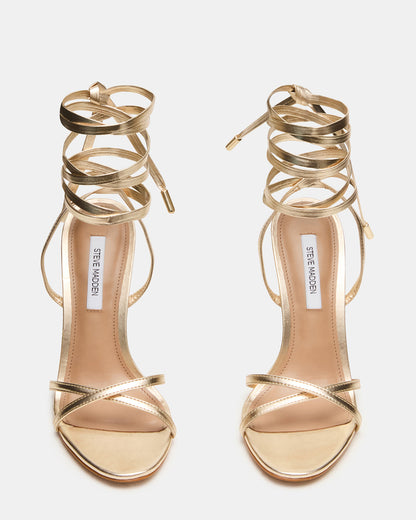 NERI Champagne Strappy Stiletto Round-Toe Women's Heel Steve Madden CHAMPAGNE