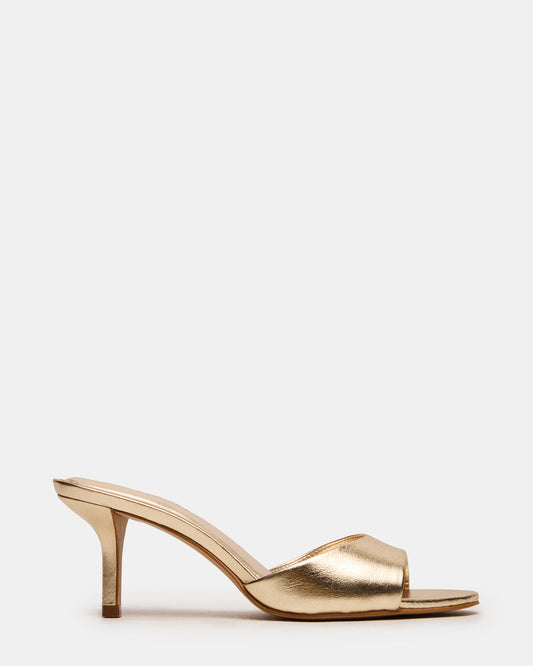 KENDRIX Gold Leather Mule Stiletto Women's Heel Steve Madden GOLD LEATHER