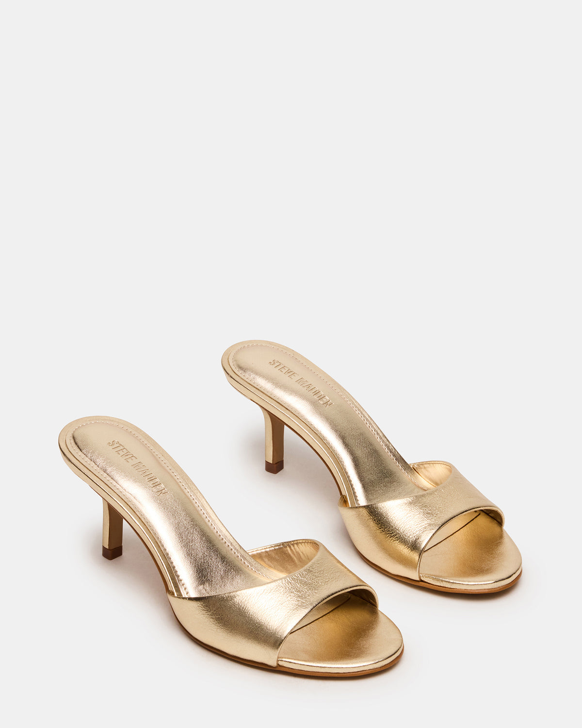 KENDRIX Gold Leather Mule Stiletto Women's Heel Steve Madden GOLD LEATHER