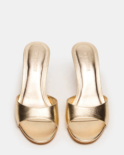 KENDRIX Gold Leather Mule Stiletto Women's Heel Steve Madden GOLD LEATHER