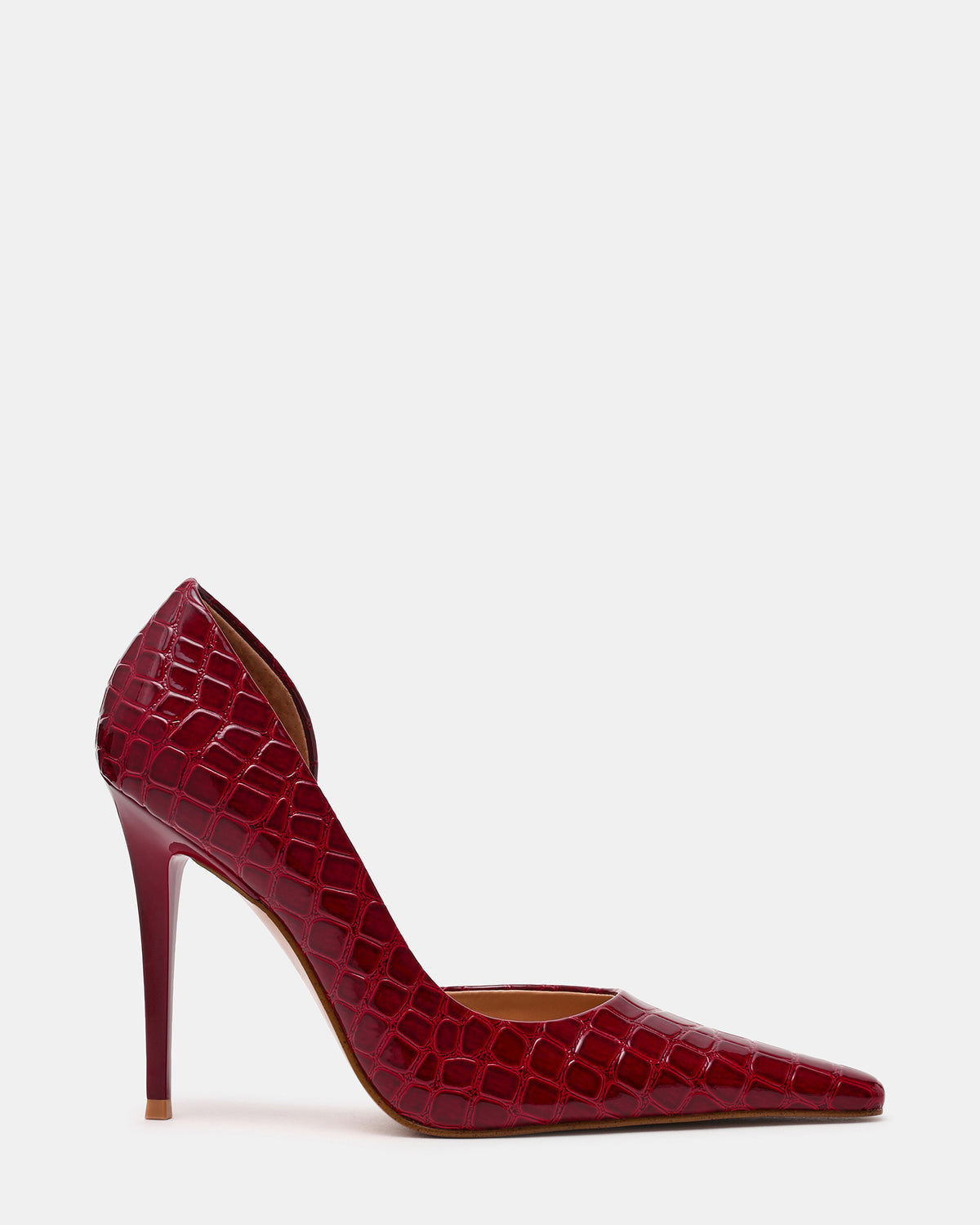 ELEGANT Red Crocodile Pointed-Toe Stiletto Pump Women's Heel Steve Madden RED CROCODILE