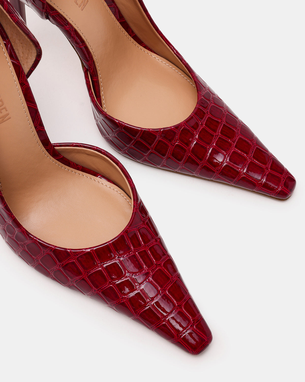ELEGANT Red Crocodile Pointed-Toe Stiletto Pump Women's Heel Steve Madden RED CROCODILE