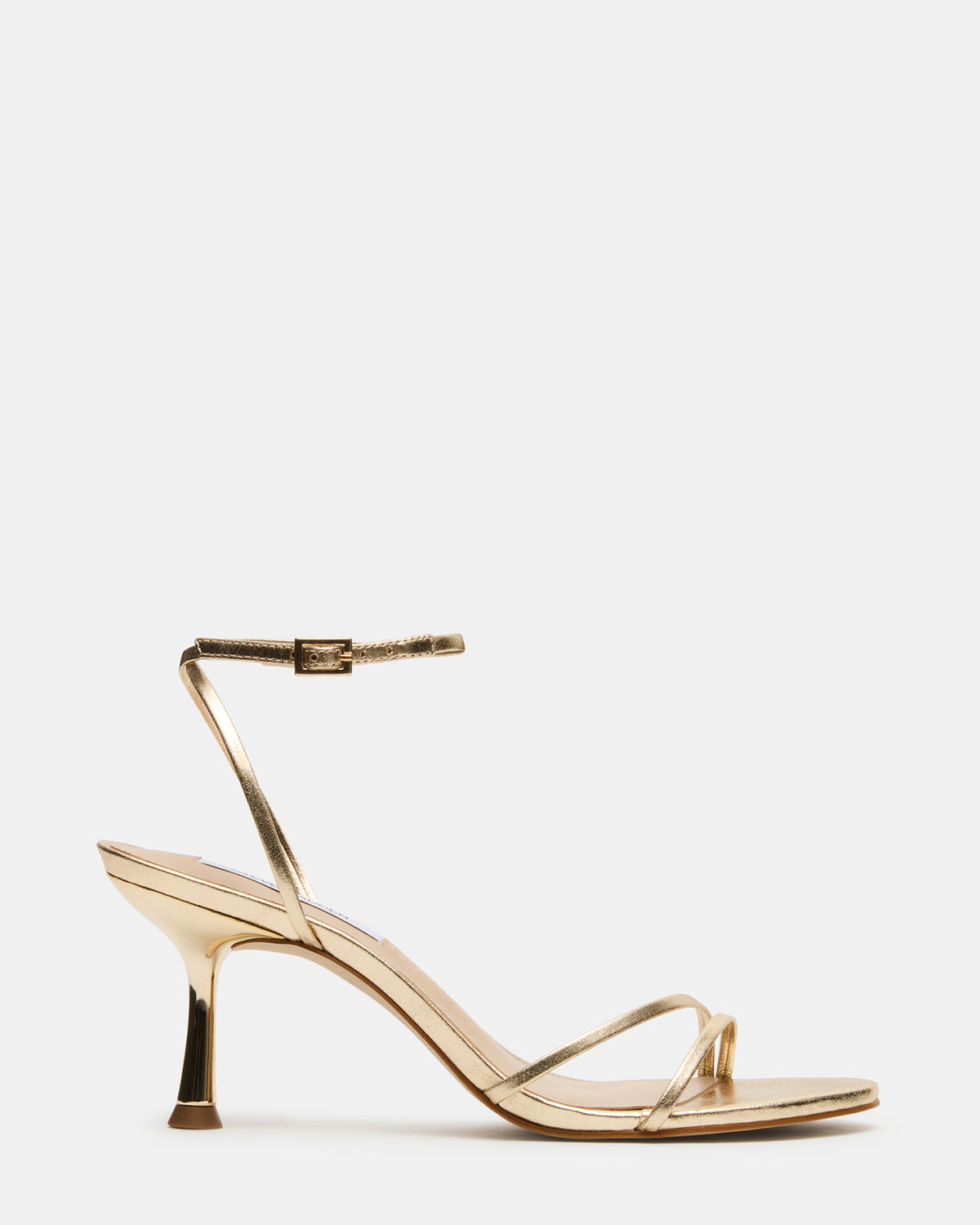 ERAS Gold Leather Stiletto Round-Toe Ankle Strap Women's Heel Steve Madden GOLD LEATHER