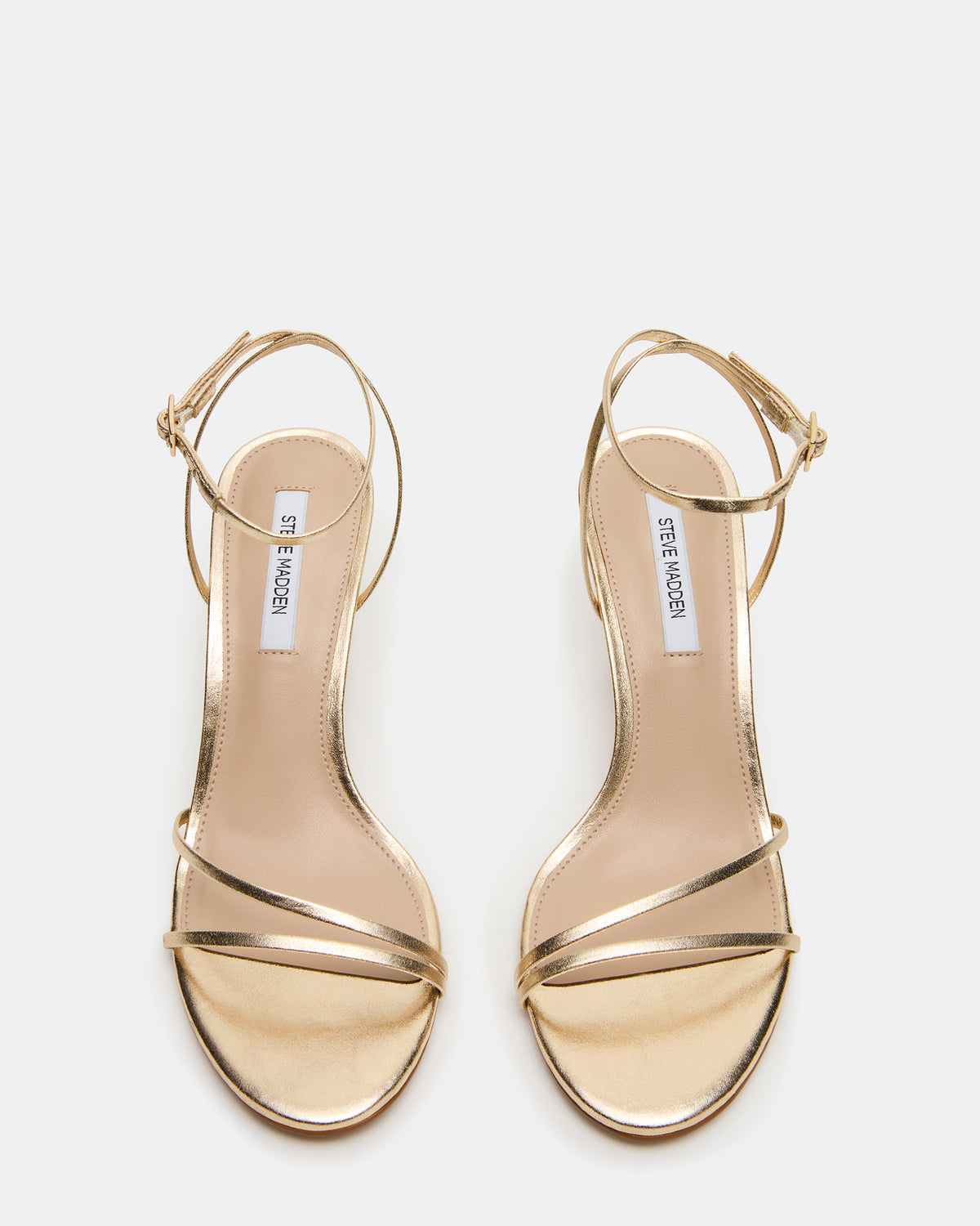 ERAS Gold Leather Stiletto Round-Toe Ankle Strap Women's Heel Steve Madden GOLD LEATHER