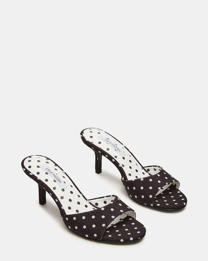 KENDRIX Black/White Mule Stiletto Women's Heel Steve Madden BLACK WHITE