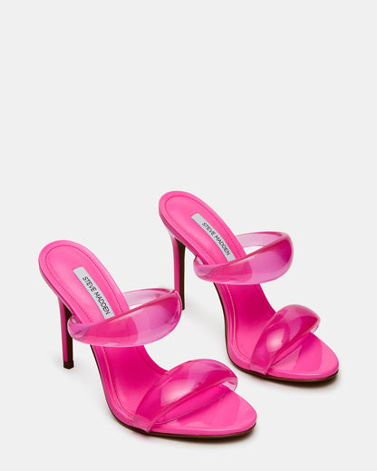 SATURN Jelly Pink Stiletto Mule Women's Heel Steve Madden PINK