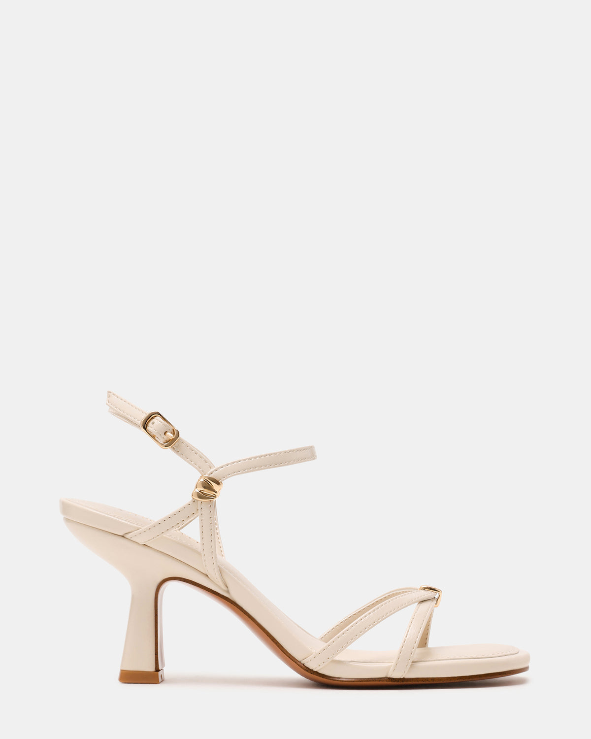 POSY Bone Gold-Detail Strappy Square-Toe Women's Heel Steve Madden BONE