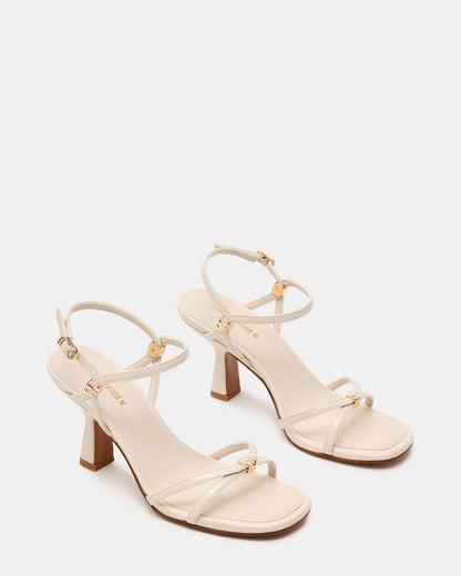 POSY Bone Gold-Detail Strappy Square-Toe Women's Heel Steve Madden BONE