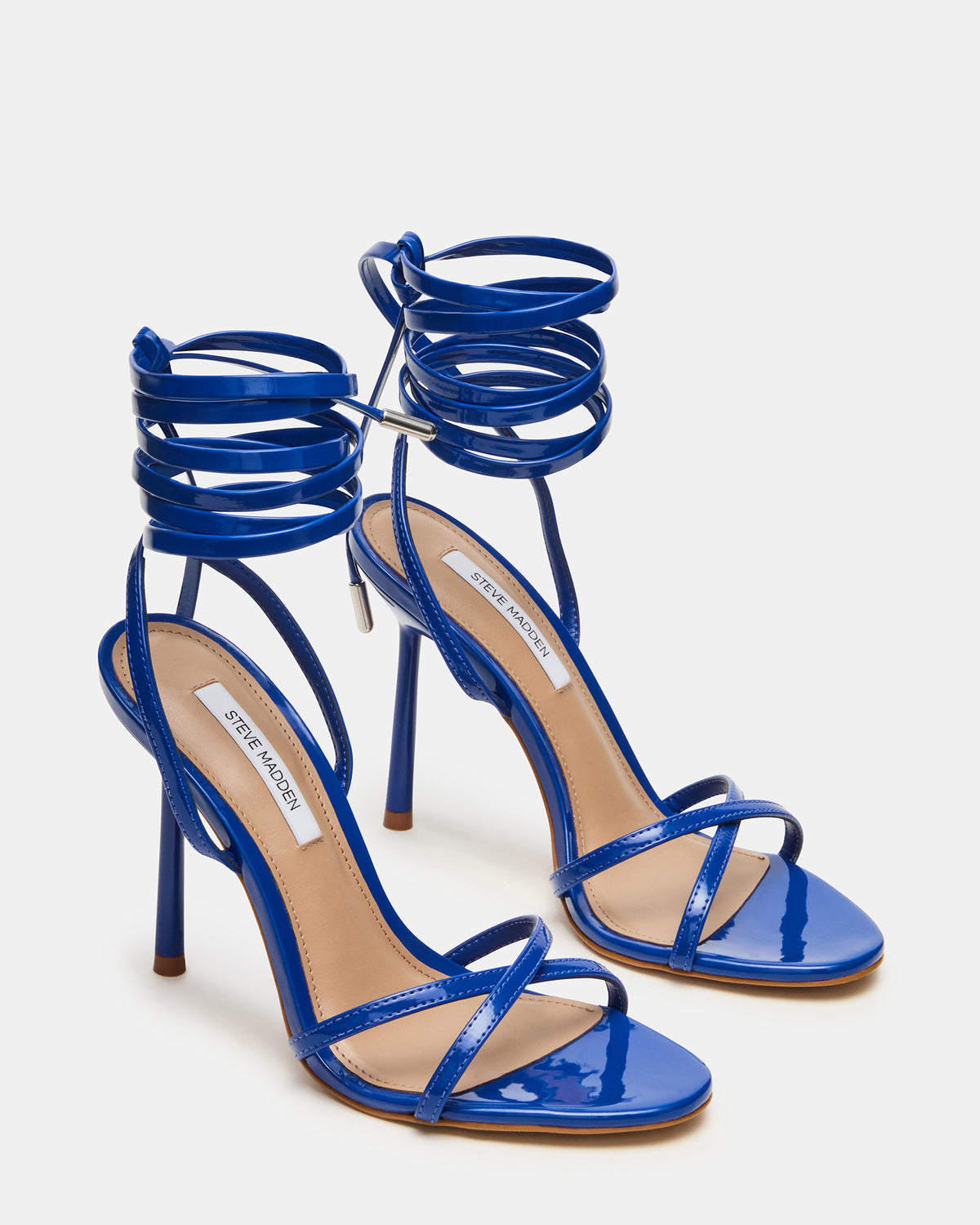 NERI Cobalt Patent Strappy Stiletto Round-Toe Women's Heel Steve Madden COBALT PATENT