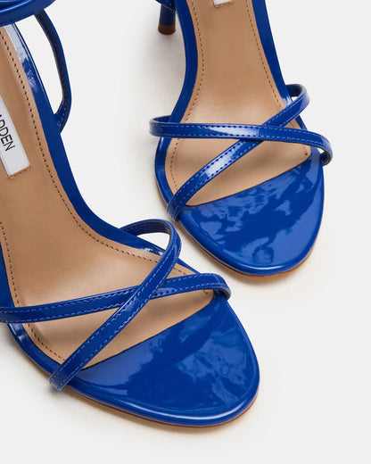 NERI Cobalt Patent Strappy Stiletto Round-Toe Women's Heel Steve Madden COBALT PATENT