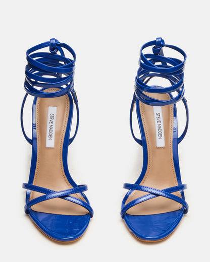 NERI Cobalt Patent Strappy Stiletto Round-Toe Women's Heel Steve Madden COBALT PATENT