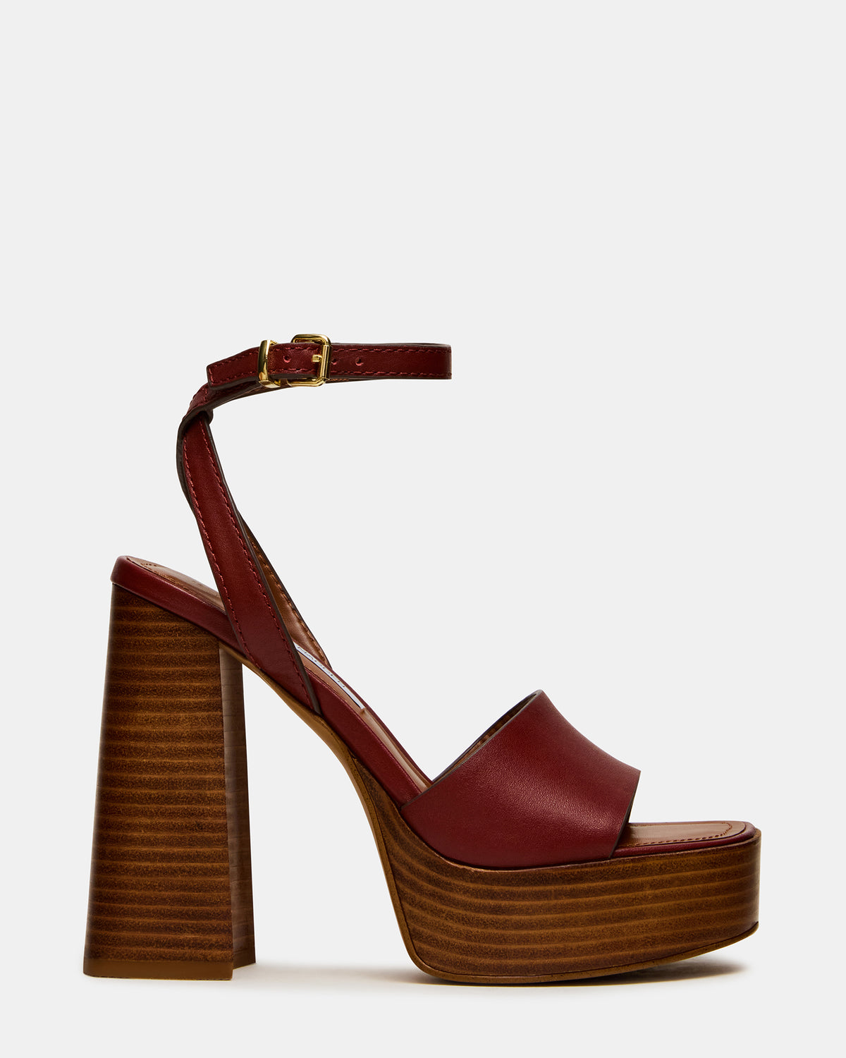 FLORIA Rust Leather Square-Toe Block Heel Platform Women's Heel Steve Madden RUST LEATHER