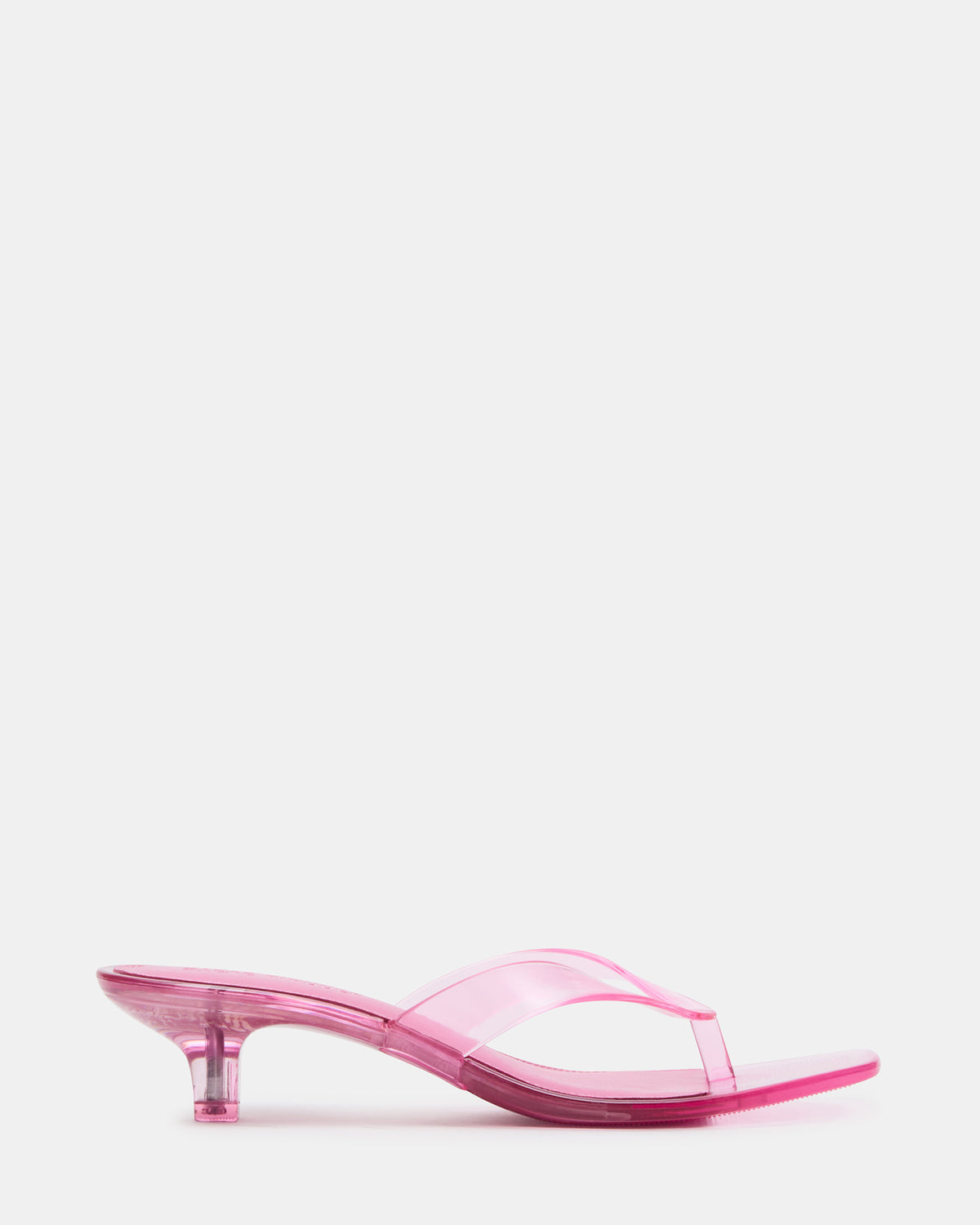 TRACIE Jelly Pink Thong Strap Women's Kitten Heel Steve Madden PINK