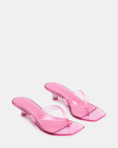 TRACIE Jelly Pink Thong Strap Women's Kitten Heel Steve Madden PINK