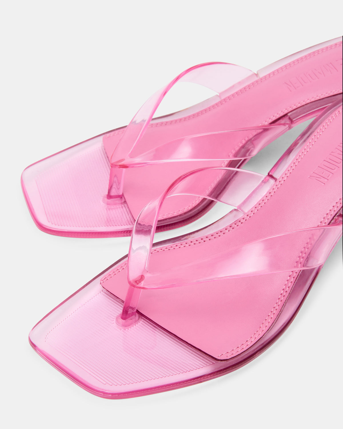 TRACIE Jelly Pink Thong Strap Women's Kitten Heel Steve Madden PINK