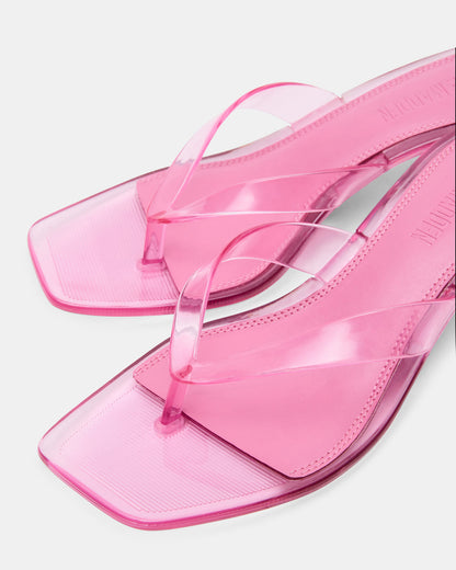TRACIE Jelly Pink Thong Strap Women's Kitten Heel Steve Madden PINK
