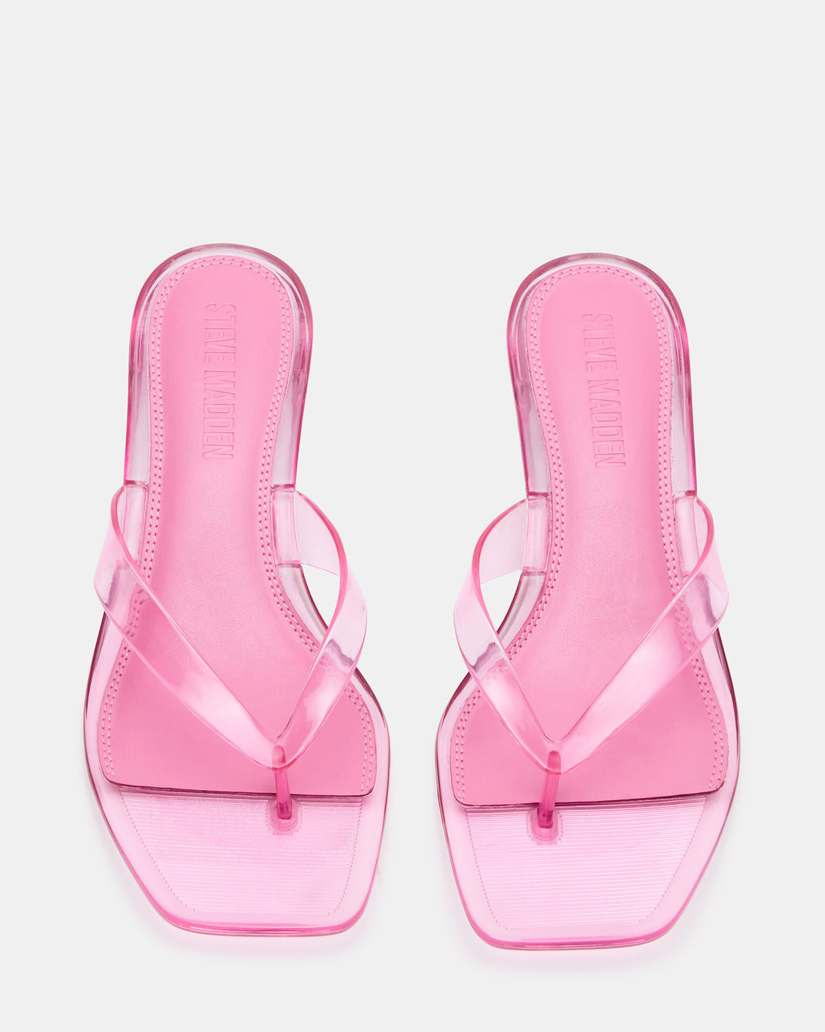 TRACIE Jelly Pink Thong Strap Women's Kitten Heel Steve Madden PINK