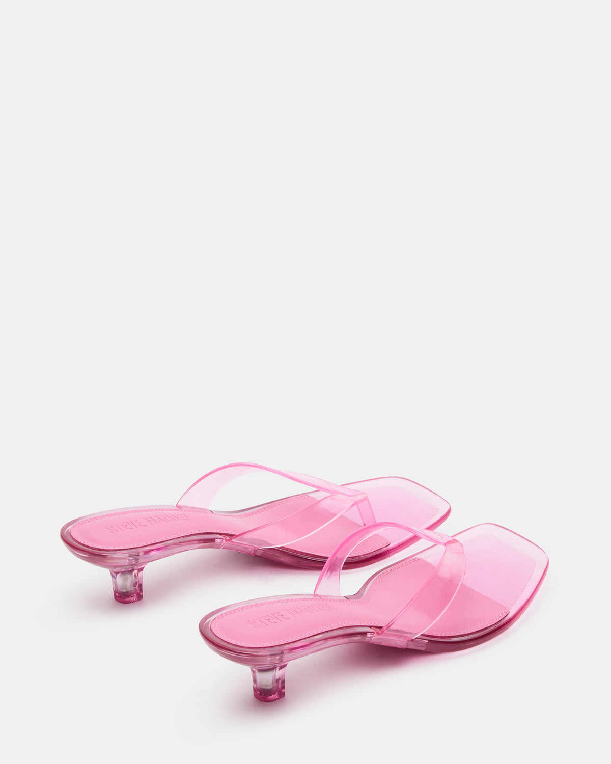 TRACIE Jelly Pink Thong Strap Women's Kitten Heel Steve Madden PINK