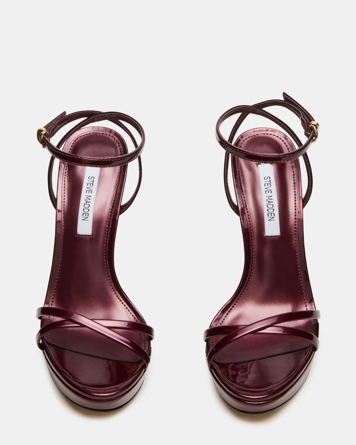 JUNI Cherry Pearl Criss Cross Stiletto Ankle Strap Women's Heel Steve Madden CHERRY PEARL