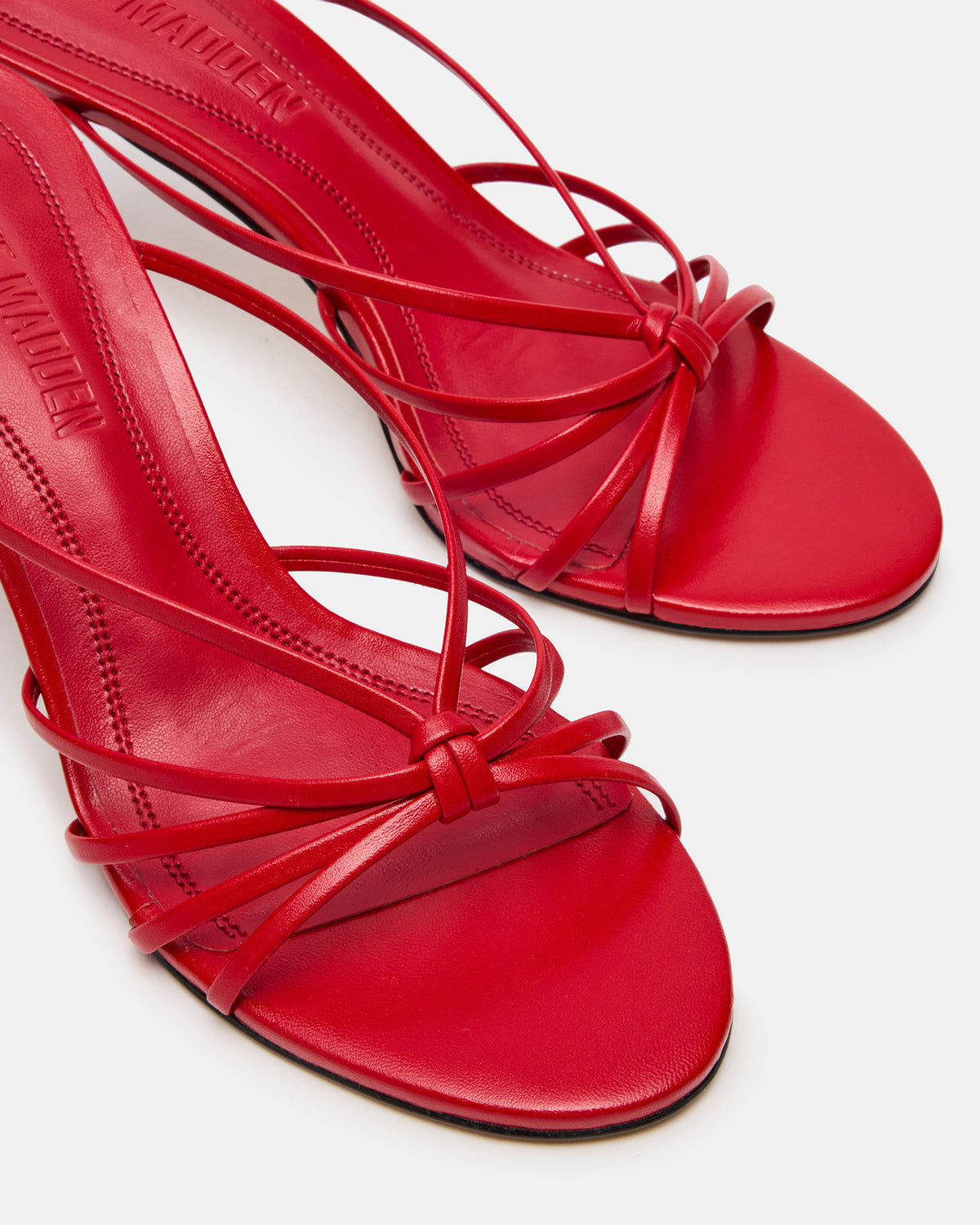 EDNA Red Leather Strappy Mule Women's Heel Steve Madden RED LEATHER