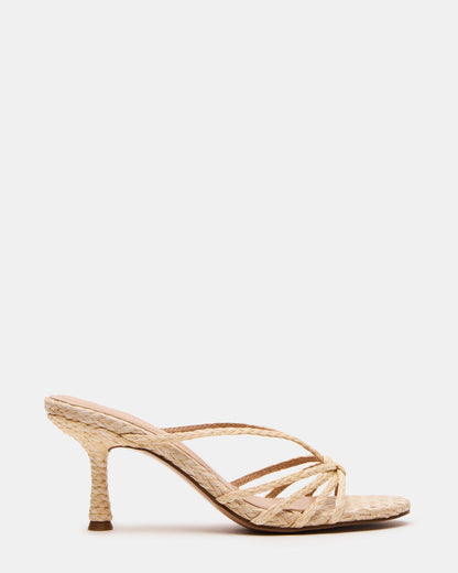 EDNA Natural Raffia Strappy Mule Women's Heel Steve Madden NATURAL RAFFIA