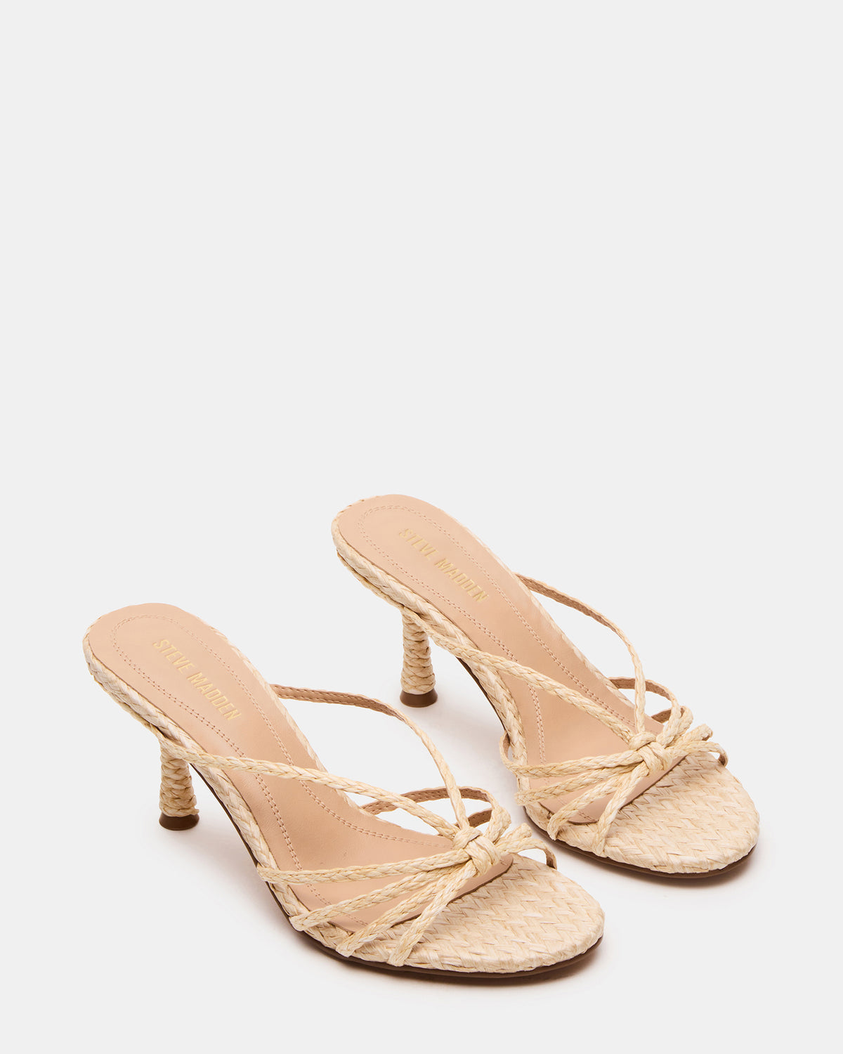 EDNA Natural Raffia Strappy Mule Women's Heel Steve Madden NATURAL RAFFIA