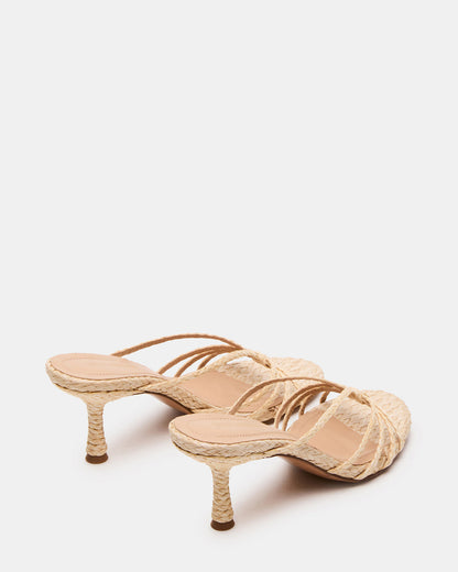 EDNA Natural Raffia Strappy Mule Women's Heel Steve Madden NATURAL RAFFIA
