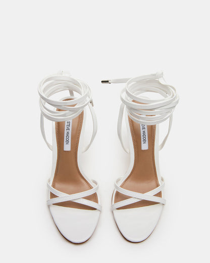 NERI White Patent Strappy Stiletto Round-Toe Women's Heel Steve Madden WHITE PATENT