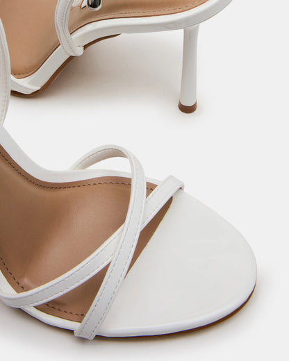 NERI White Patent Strappy Stiletto Round-Toe Women's Heel Steve Madden WHITE PATENT