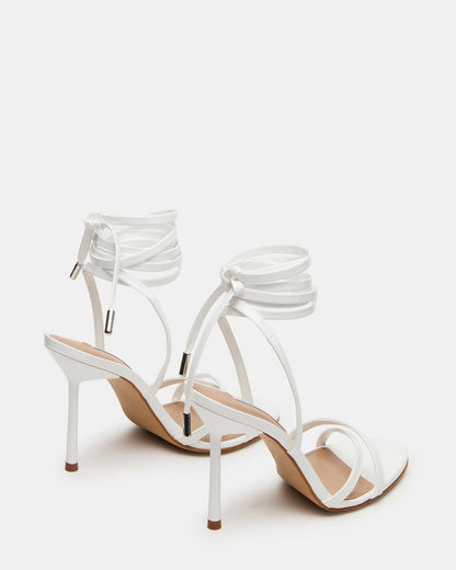 NERI White Patent Strappy Stiletto Round-Toe Women's Heel Steve Madden WHITE PATENT